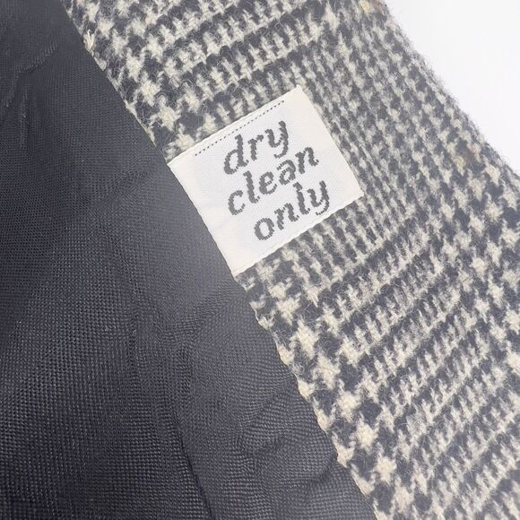 Vtg Pendleton Suit Jacket Women’s PS Black Houndstooth Plaid Cropped Slits 1960s - Picture 7 of 16